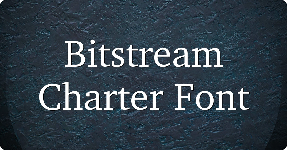 Bitstream Charter Font preview