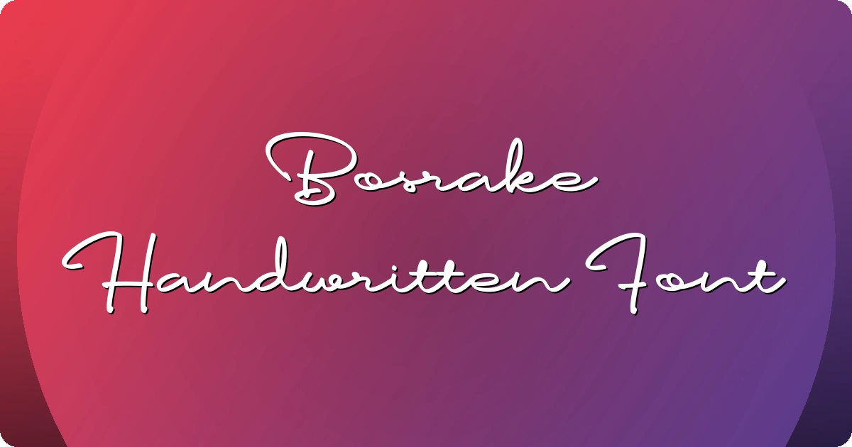 Bosrake Handwritten Font preview