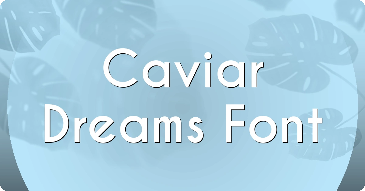 Caviar Dreams Font preview