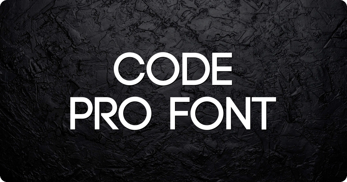 Code Pro Font preview