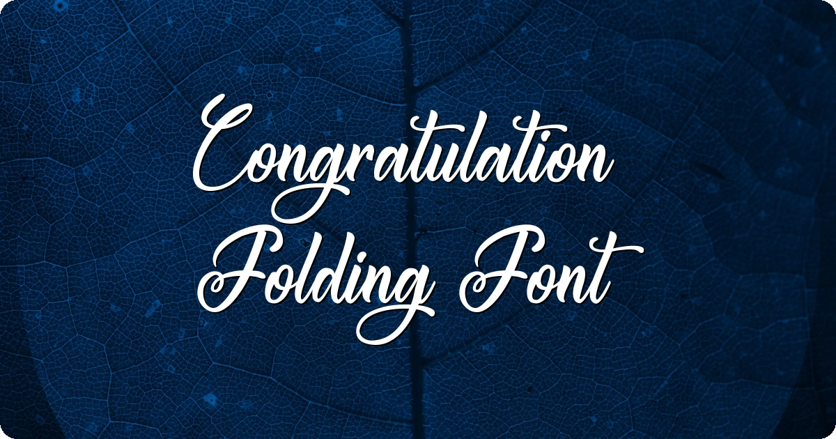Congratulation Folding Font preview