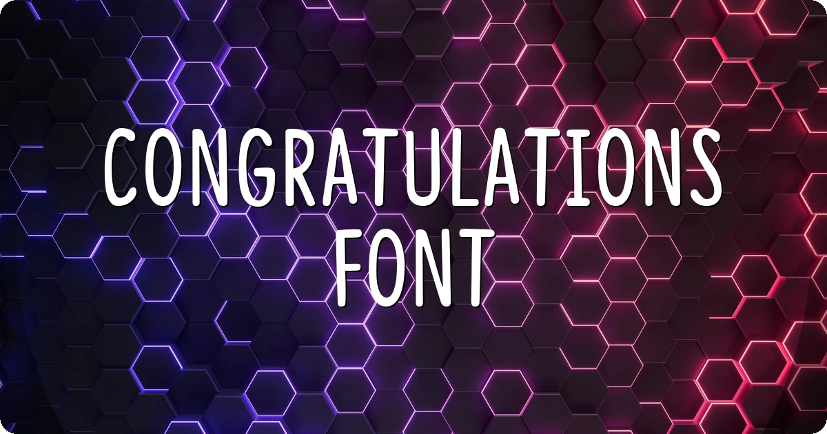 Congratulations Font preview