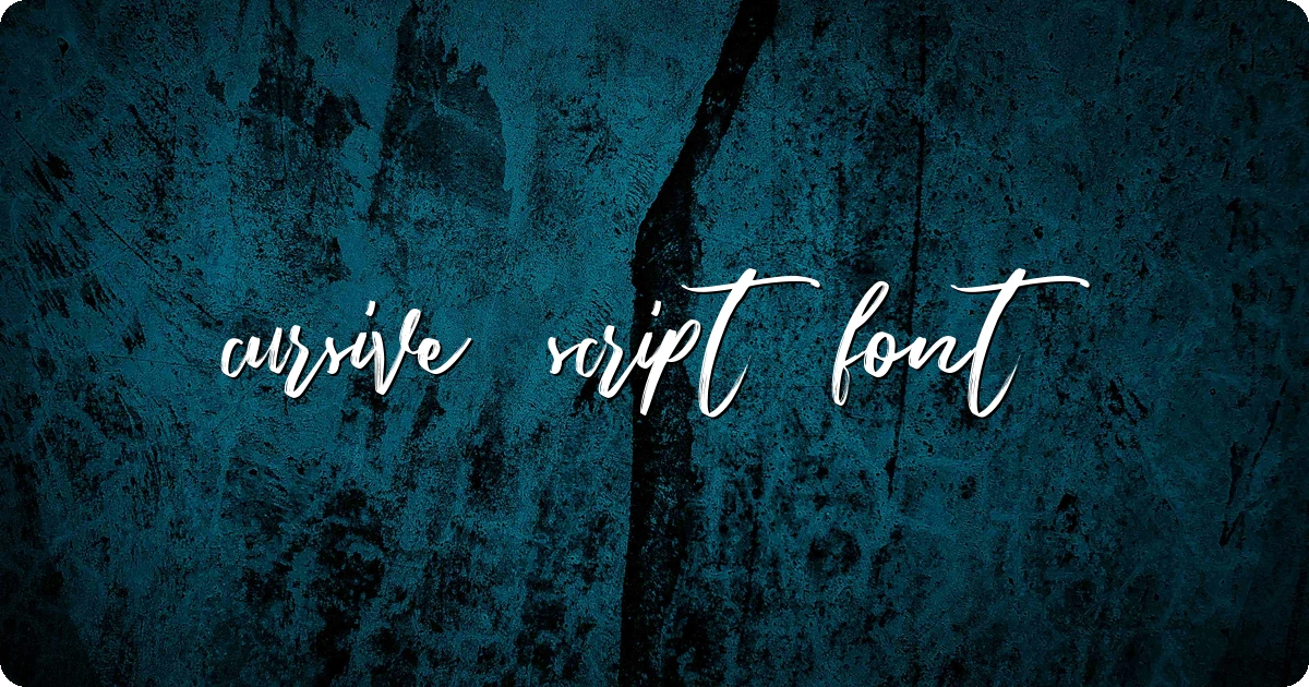 Cursive Script Font preview