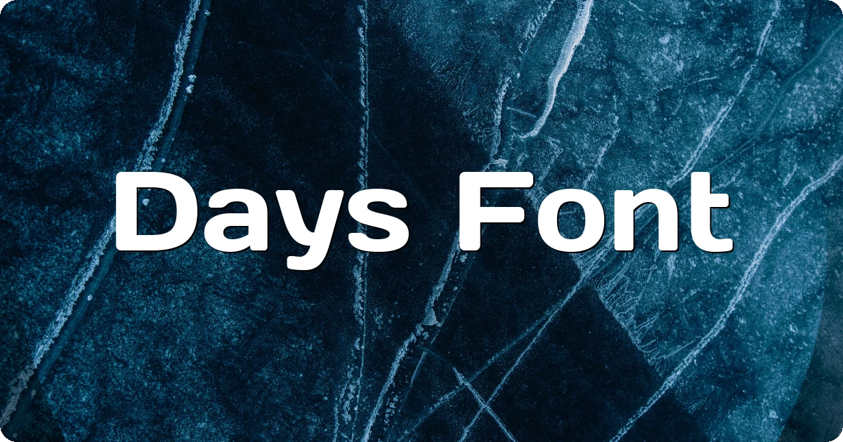 Days Font preview