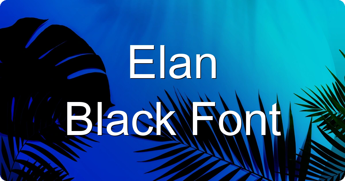 Elan Black Font preview
