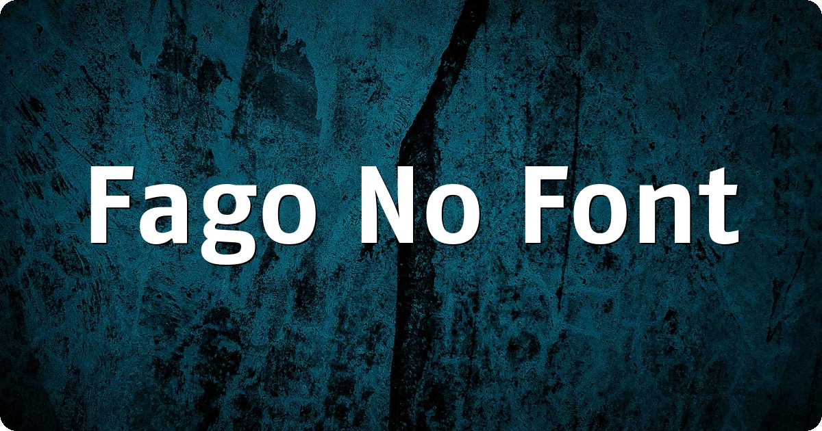Fago No Font preview