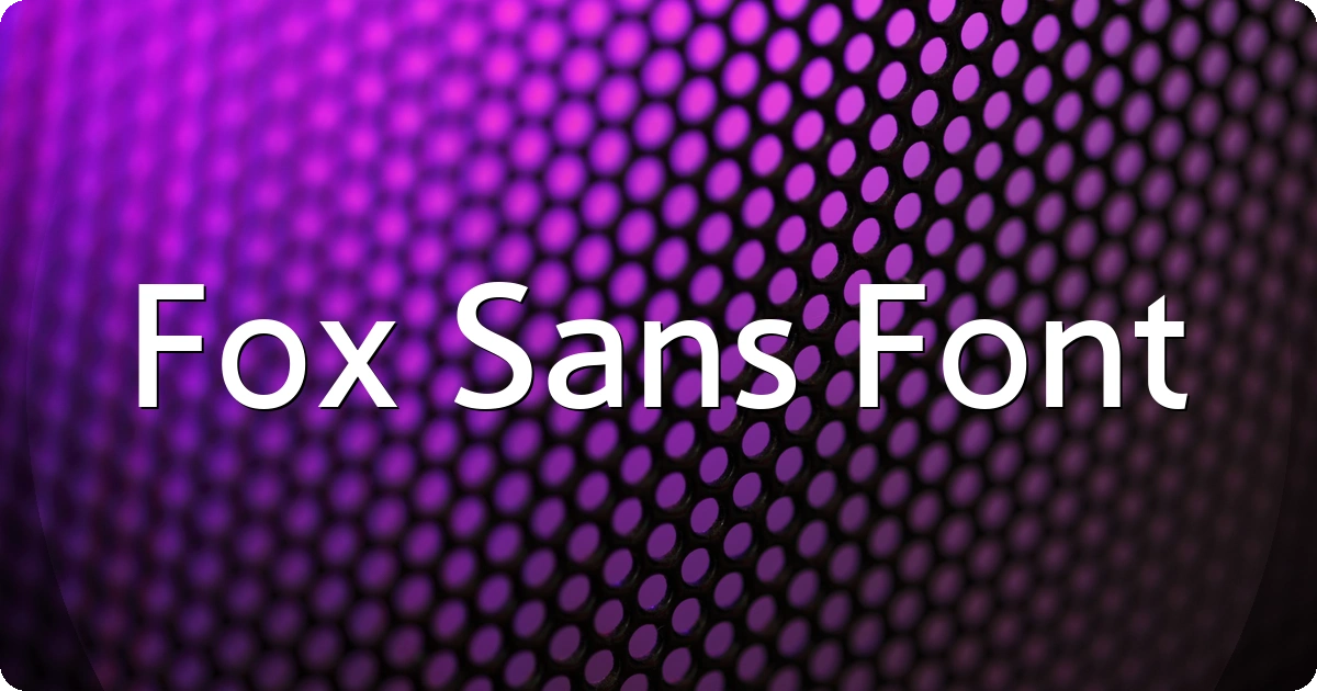 Fox Sans Font preview