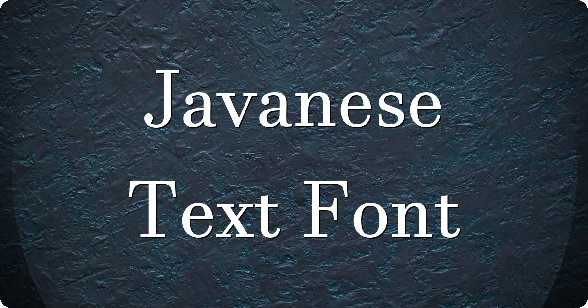 Javanese Text Font font preview