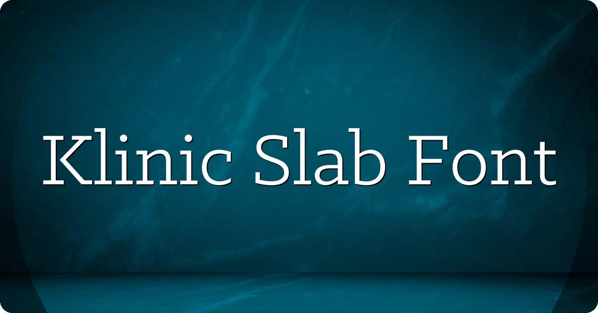 Klinic Slab Font preview