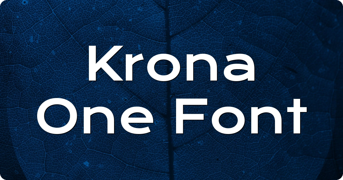 Krona One Font preview