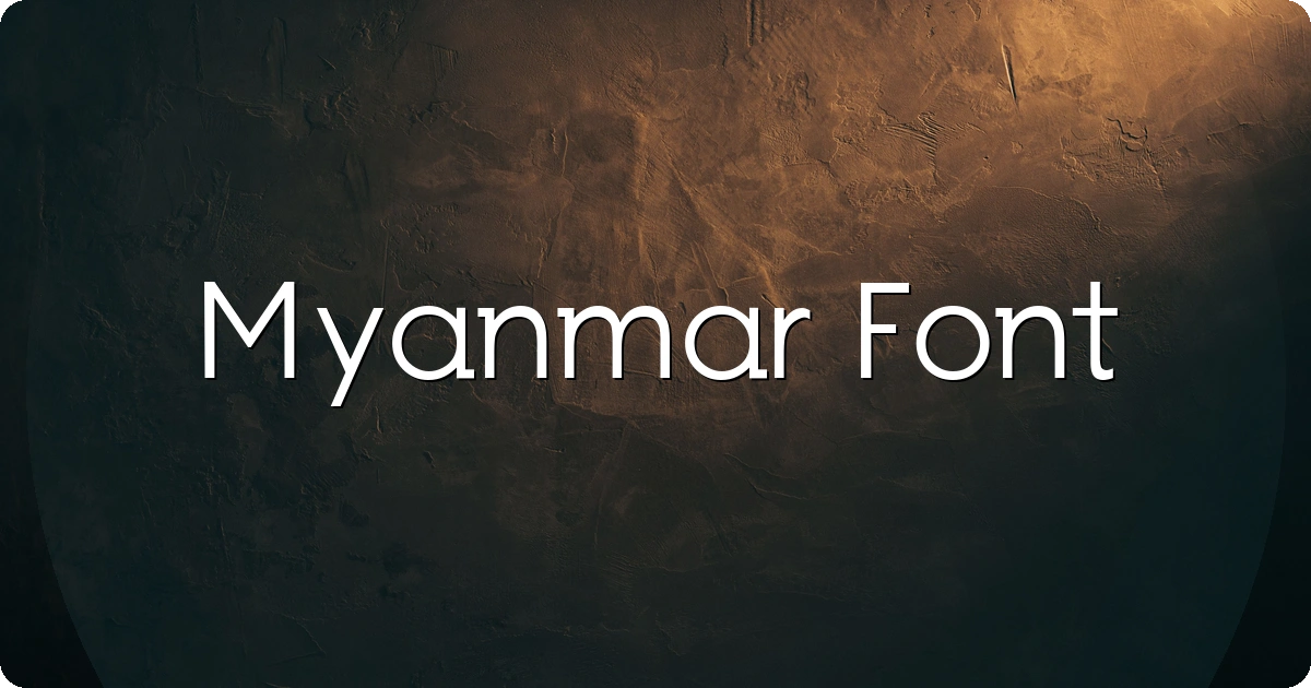 Myanmar Font preview