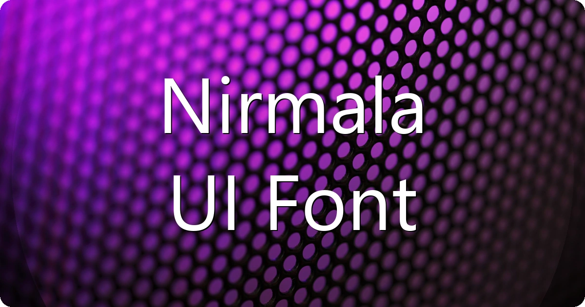 Nirmala UI Font preview