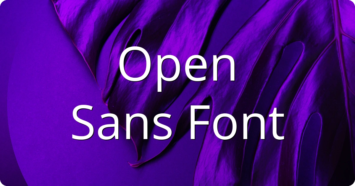 Open Sans Font preview