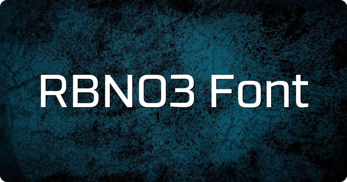 RBNO3 Font preview