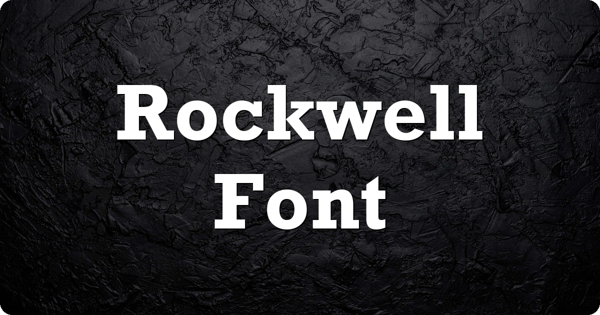 Rockwell Font preview