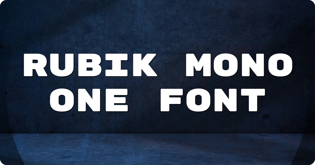 Rubik Mono One Font preview