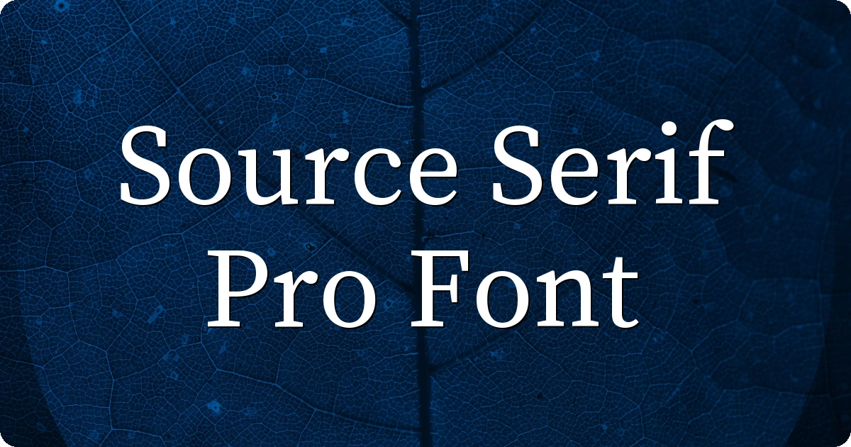 Source Serif Pro Font preview