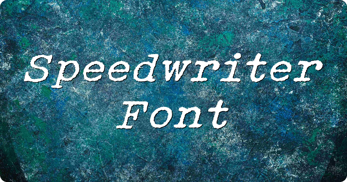 Speedwriter Font preview