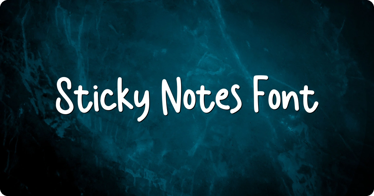 Sticky Notes Font preview