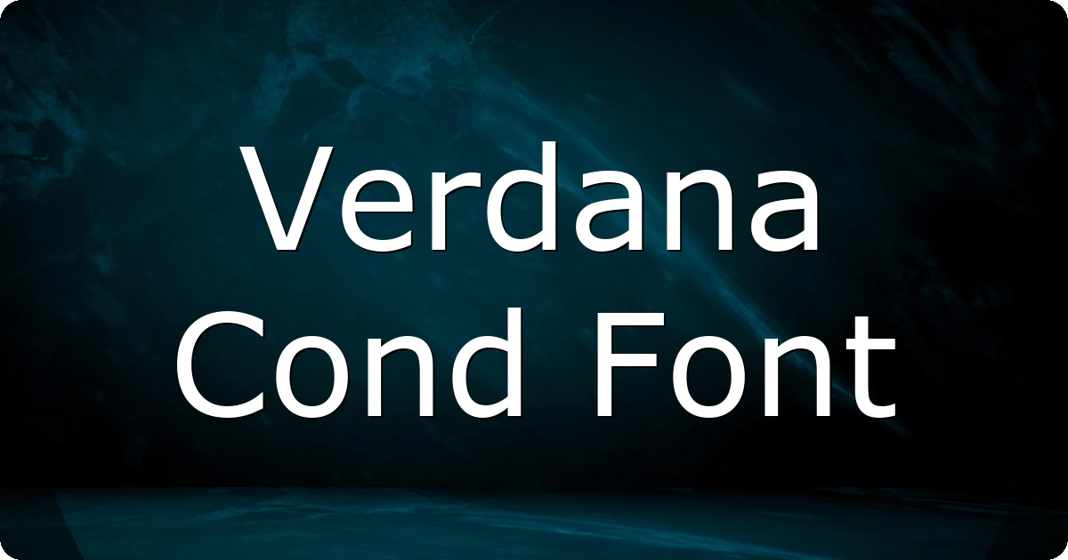 Verdana Cond Font preview