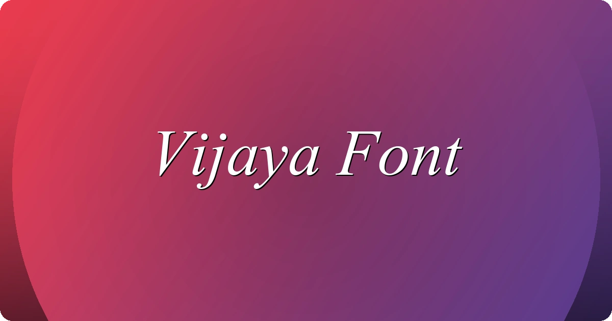 Vijaya Font preview