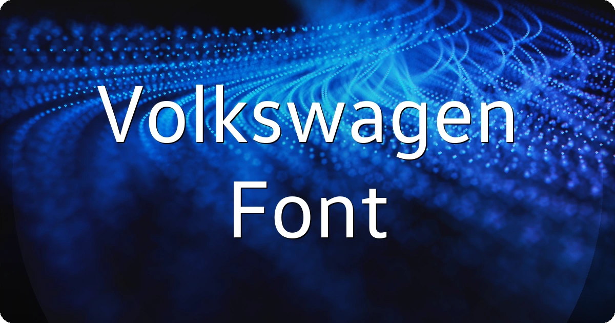 Volkswagen Font preview