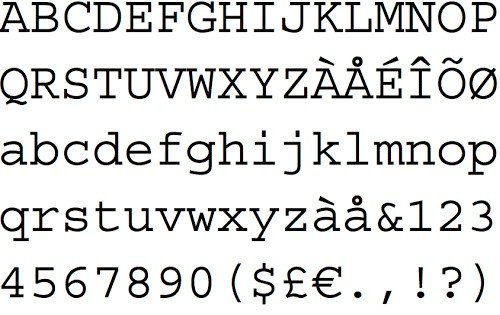 Courier Font View