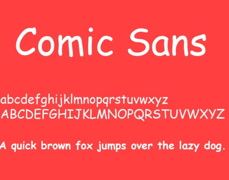 Как поставить шрифт comic sans на windows 10