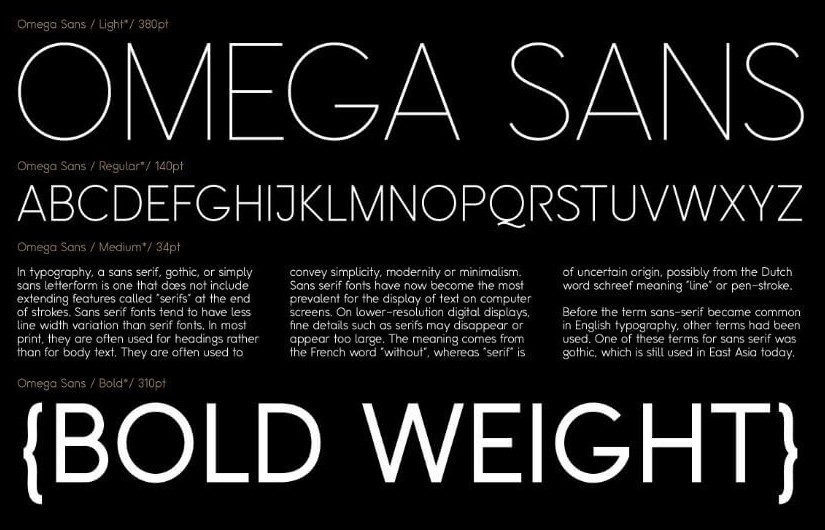 Omega Sans Font View
