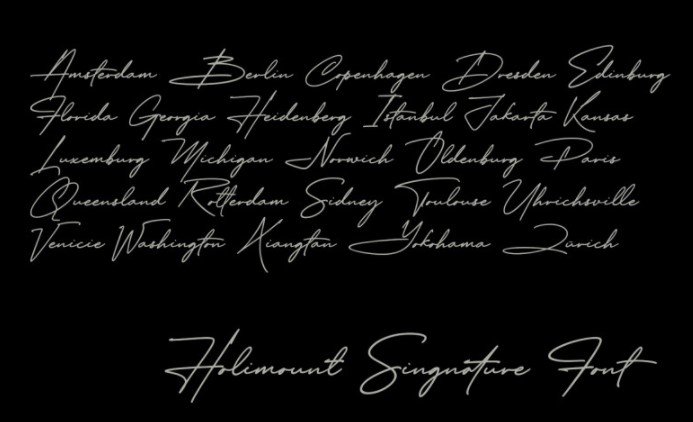 Holimount Script Font View