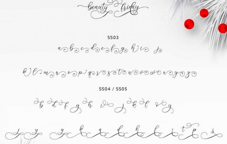 Beauty Friday Font View