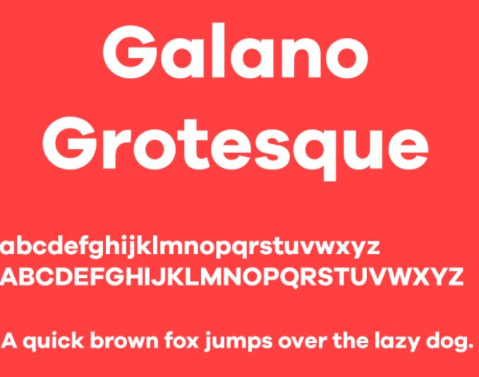 Galano Grotesque Font View