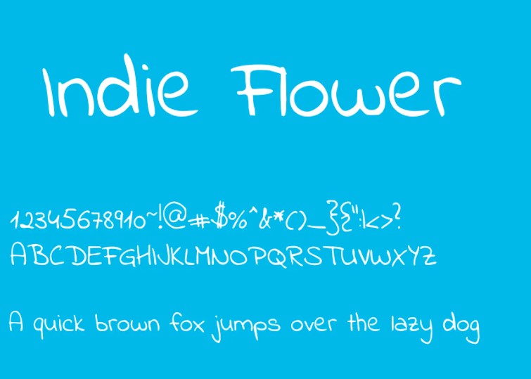 Indie Flower Font View
