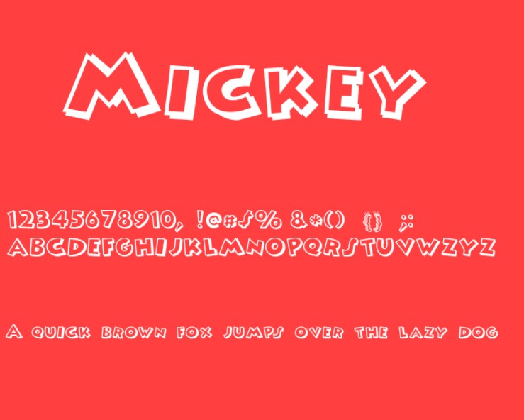 Mickey Font View