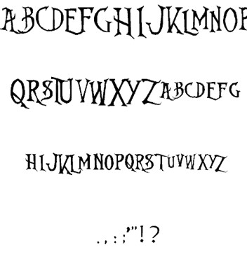 Nightmare Before Christmas Font View