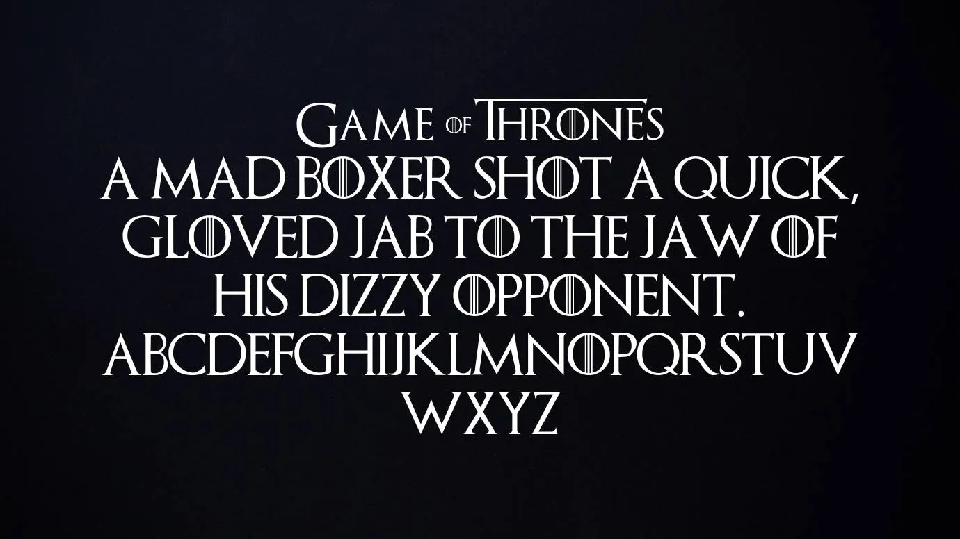 View of Game of Thrones Font