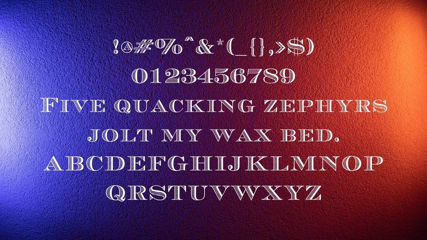 View of Currency Font