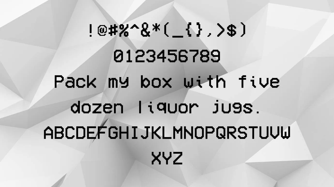 View of VCR OSD Mono Font