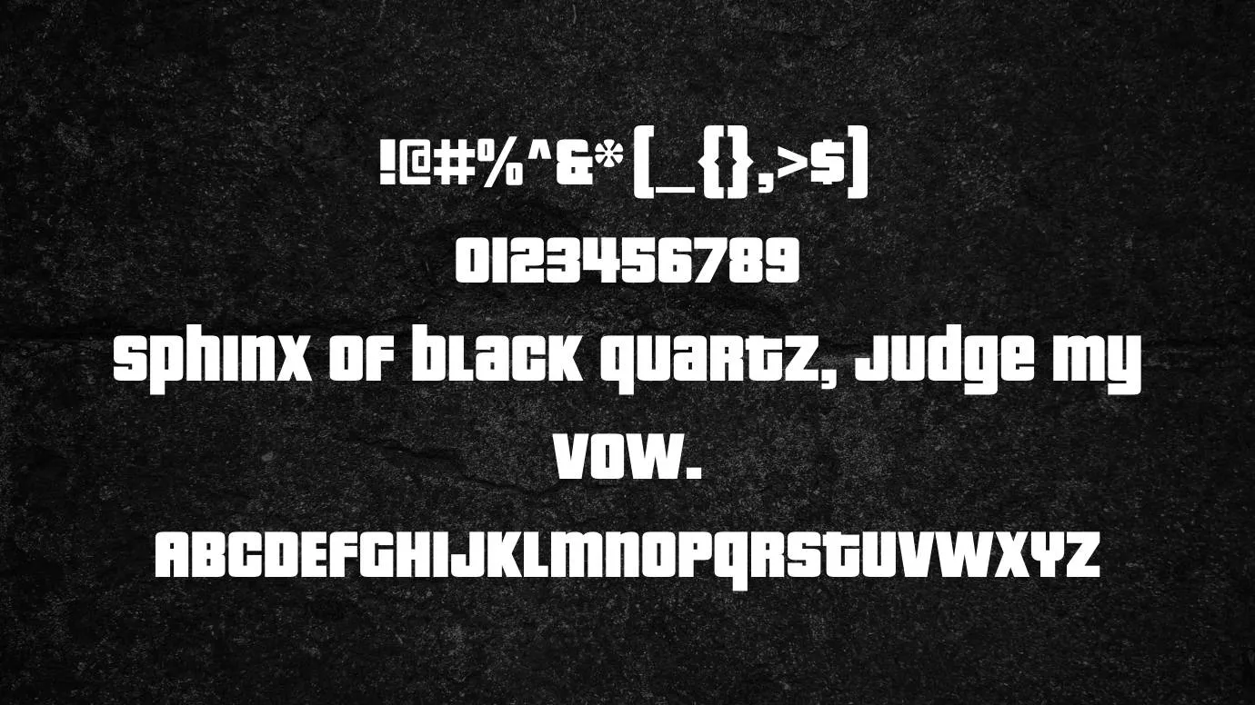 View of Grand Theft Auto Font