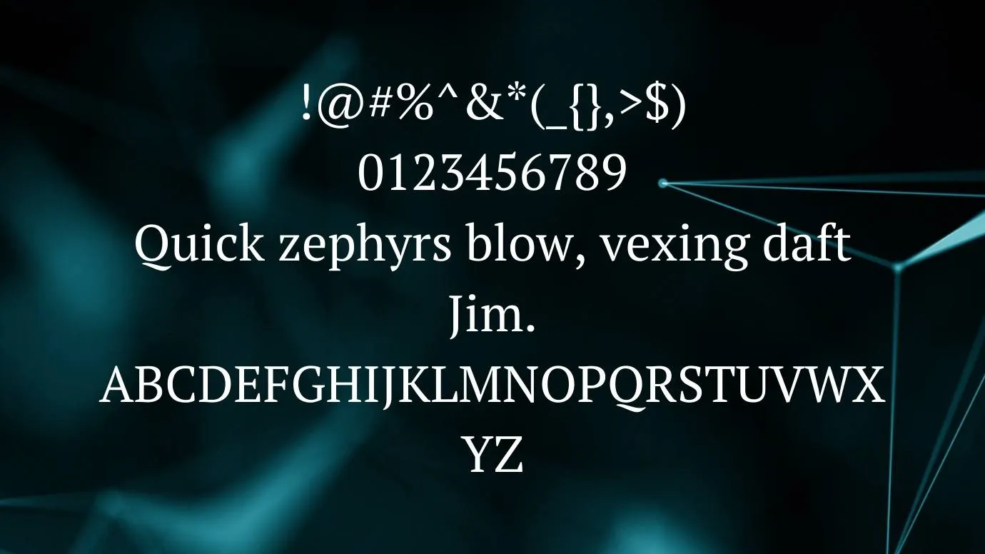 view of pt serif font