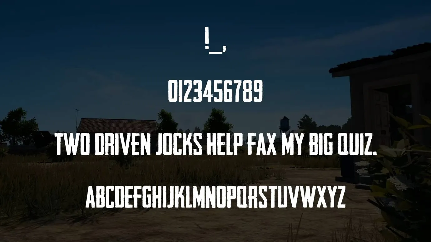 View of Pubg Font