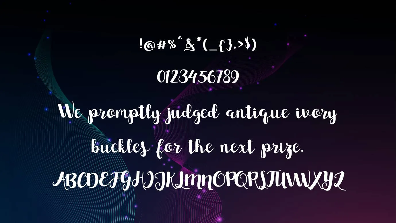 View of Charlotte Script Font