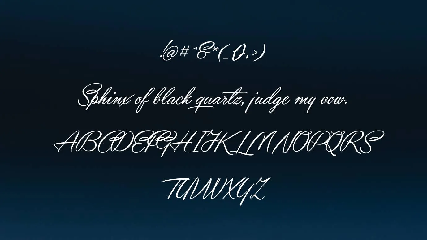 View of Yaquote Script Font