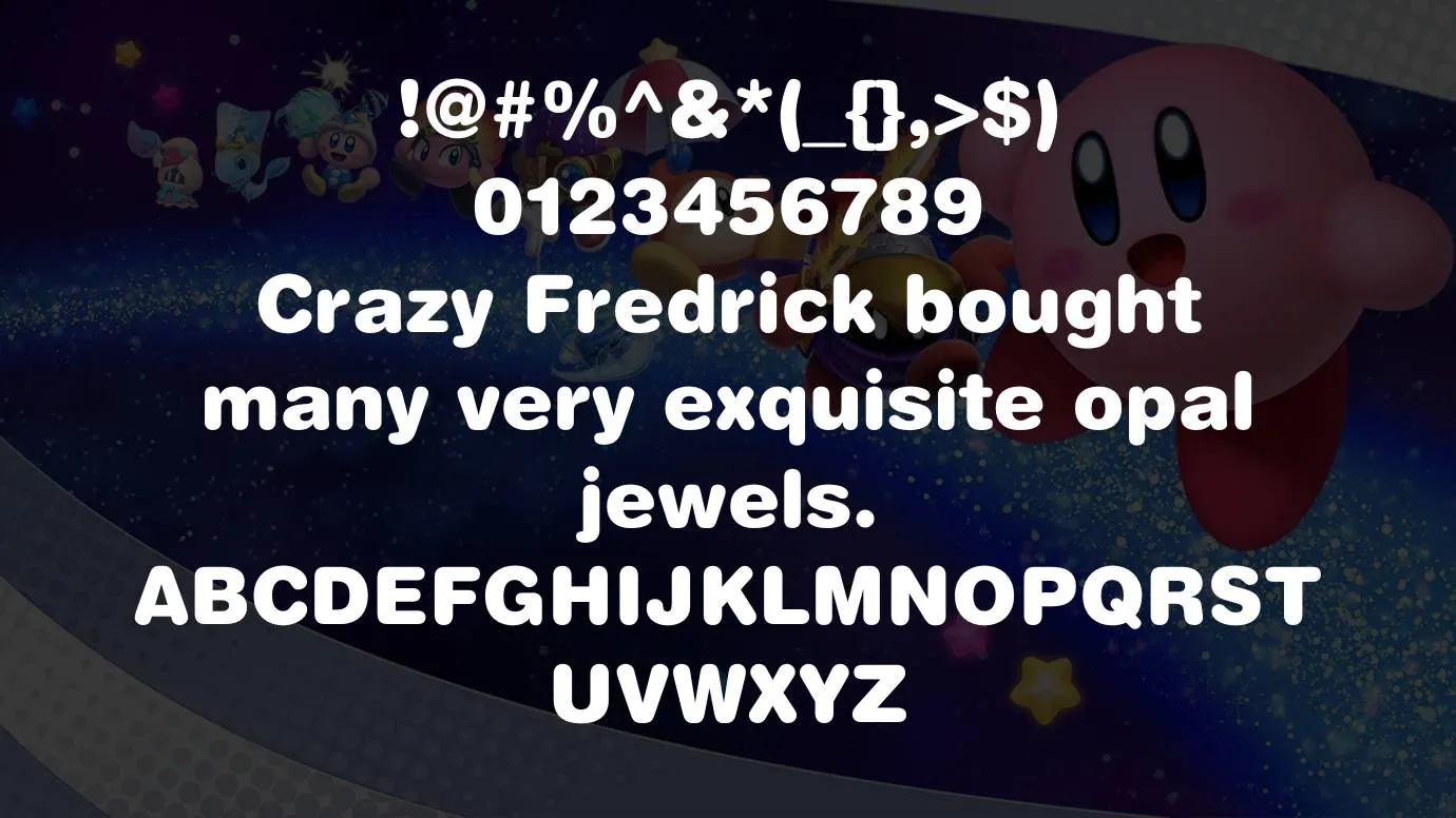 View of Kirby Star Allies Font