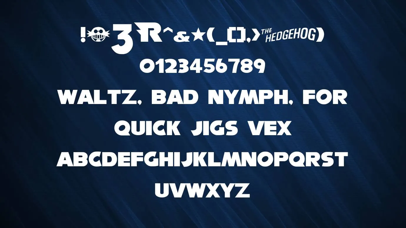 View of Sonic The Hedgehog Font