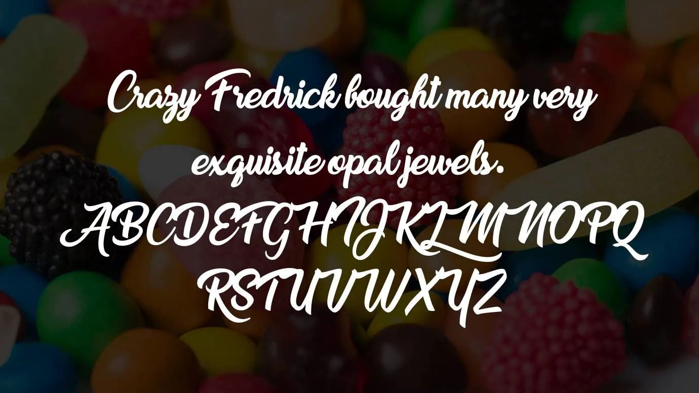 View of Sweet Sensation Font