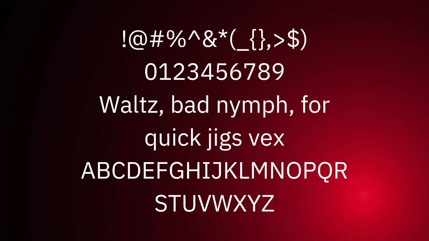 View of IBM Plex Font