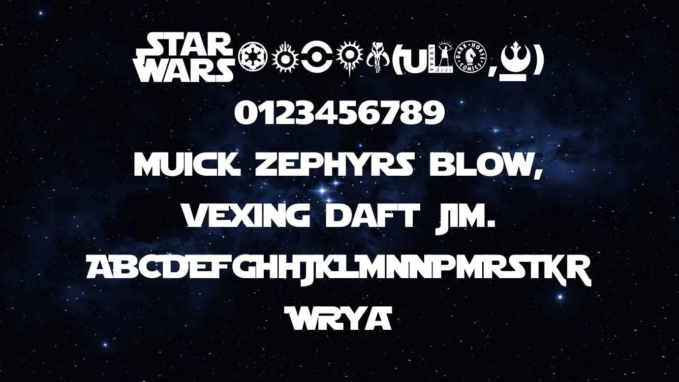 View of Star Wars Font