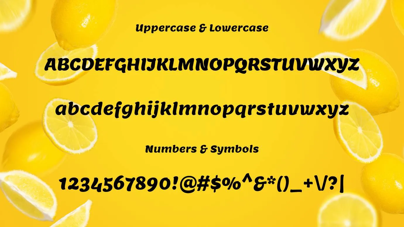 Lemon Font characters
